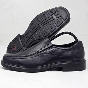 Ecco Dress Shoes Men's Size 7-7.5 EU 41 Black Helsinki 2.0  Apron Toe Slip On